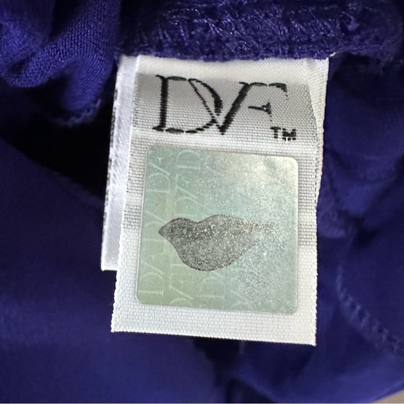 Diane von Furstenberg Joy Dress Size 14 Purple Sheath Long Sleeve - Picture 12 of 16